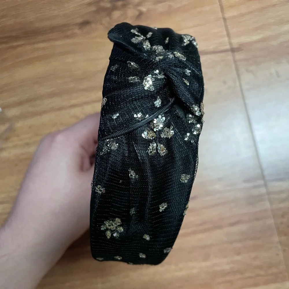 Black Tulle Knot headband